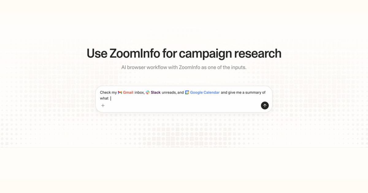 Diagram of Strawberry AI browser workflow using ZoomInfo for campaign research