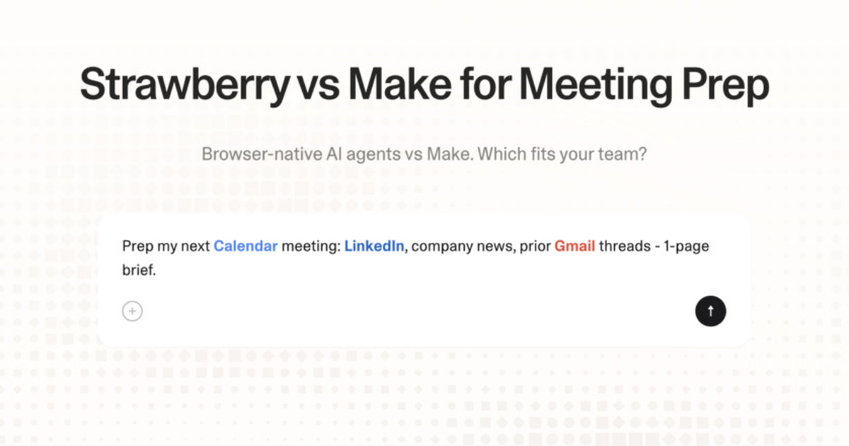 Strawberry vs Make for meeting prep