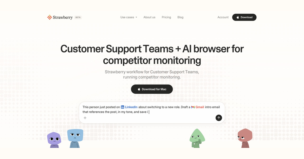 How customer support teams use Strawberry for competitor monitoring
