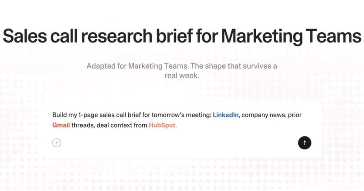 Sales call research brief for marketing teams