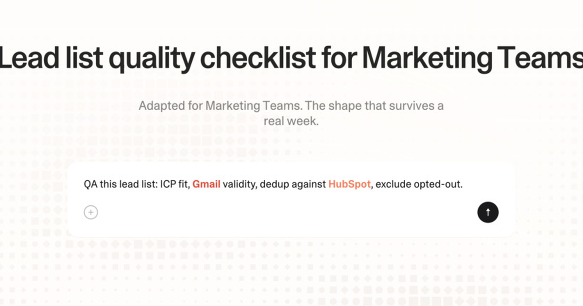 Lead list quality checklist for marketing teams