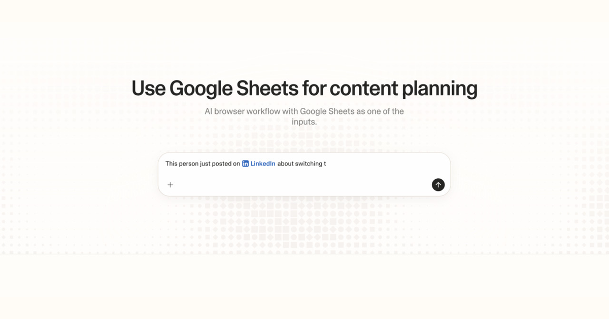 Diagram of Strawberry AI browser workflow using Google Sheets for content planning