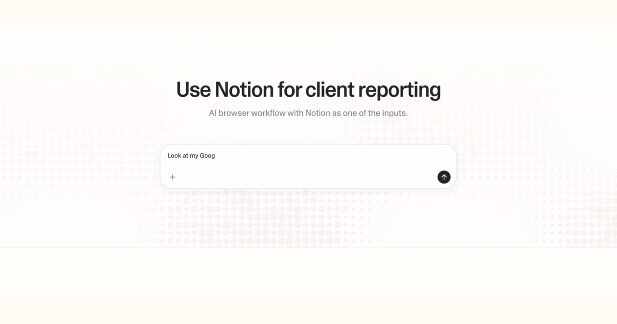 Diagram of Strawberry AI browser workflow using Notion for client reporting