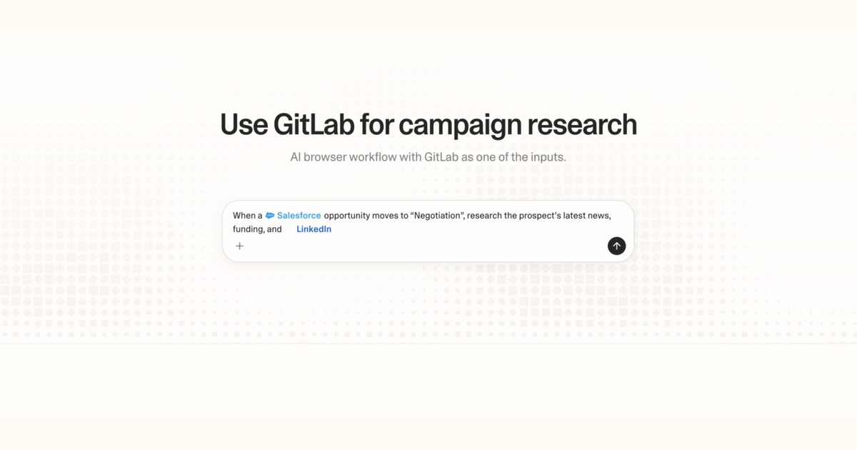 Diagram of Strawberry AI browser workflow using GitLab for campaign research