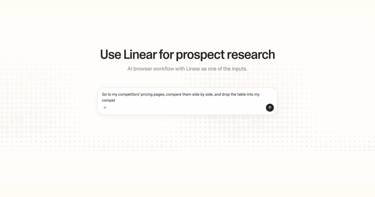 Diagram of Strawberry AI browser workflow using Linear for prospect research