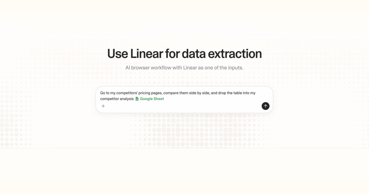 Diagram of Strawberry AI browser workflow using Linear for data extraction