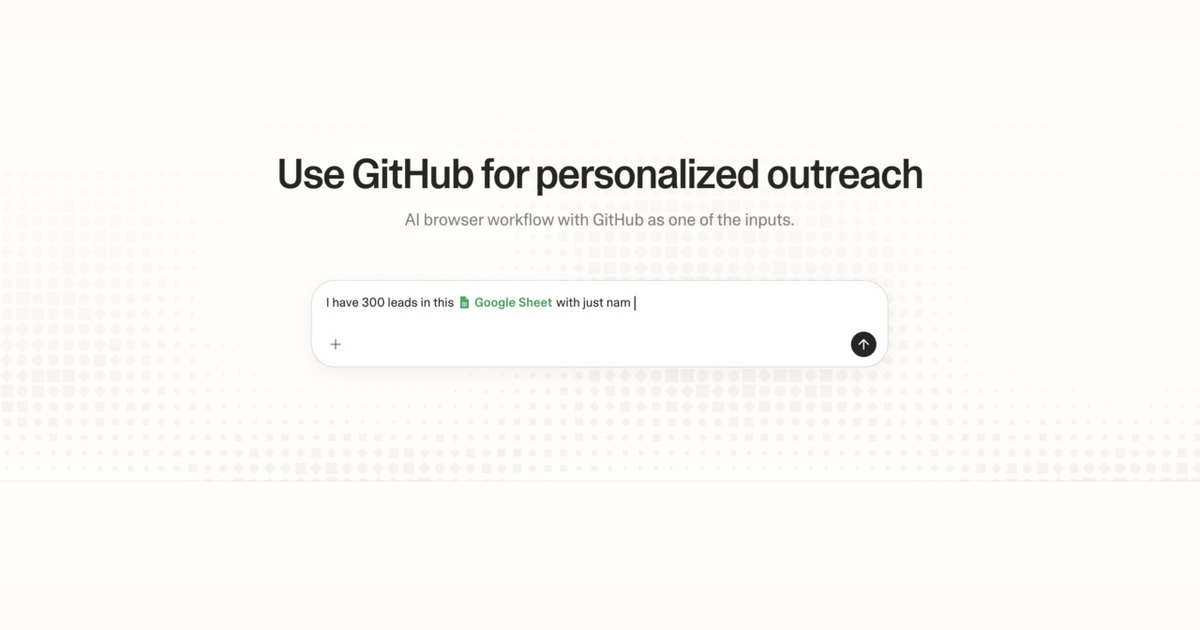 Diagram of Strawberry AI browser workflow using GitHub for personalized outreach