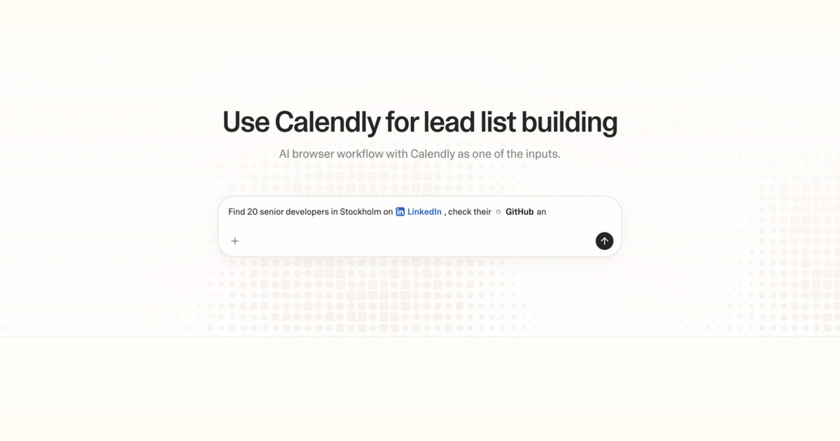 Diagram of Strawberry AI browser workflow using Calendly for lead list building