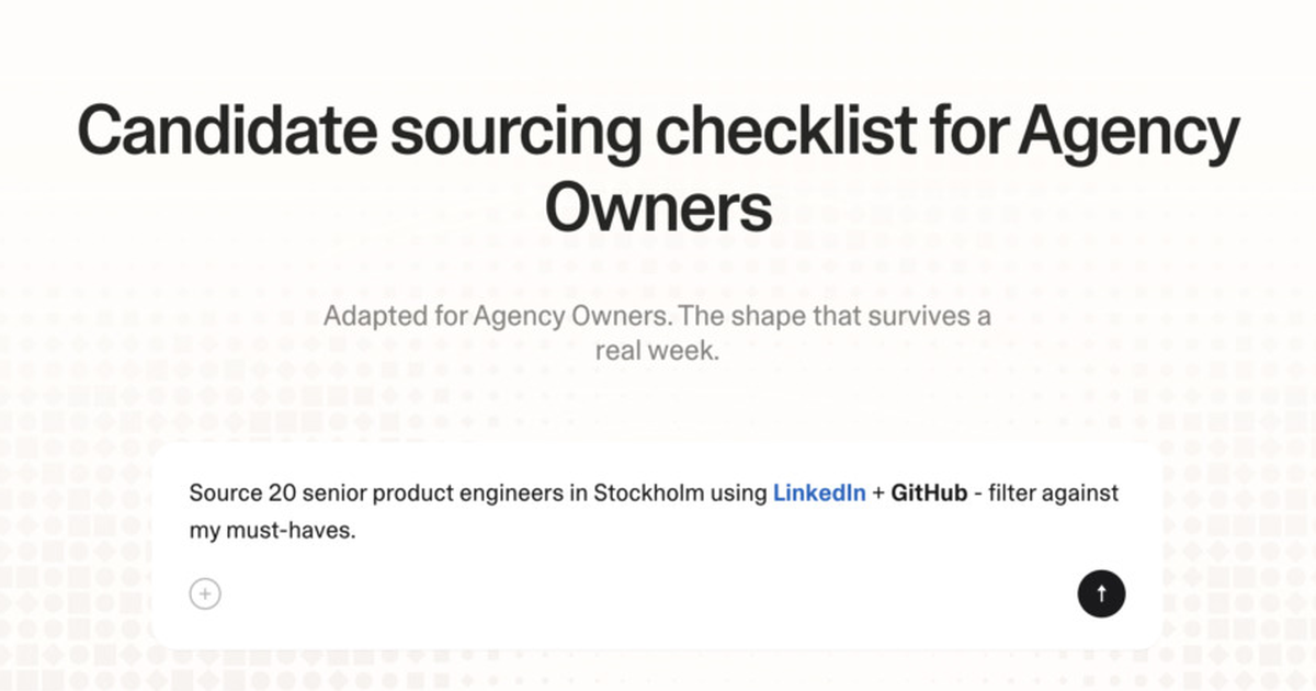 Candidate sourcing checklist for agency owners