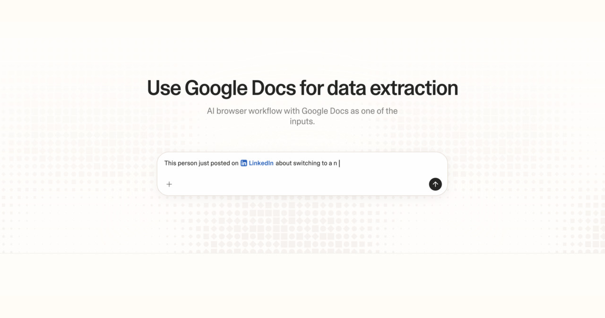 Diagram of Strawberry AI browser workflow using Google Docs for data extraction