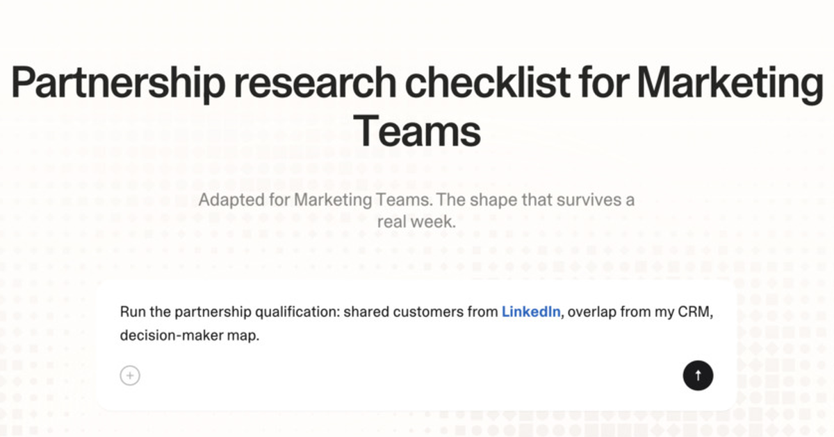Partnership research checklist for marketing teams