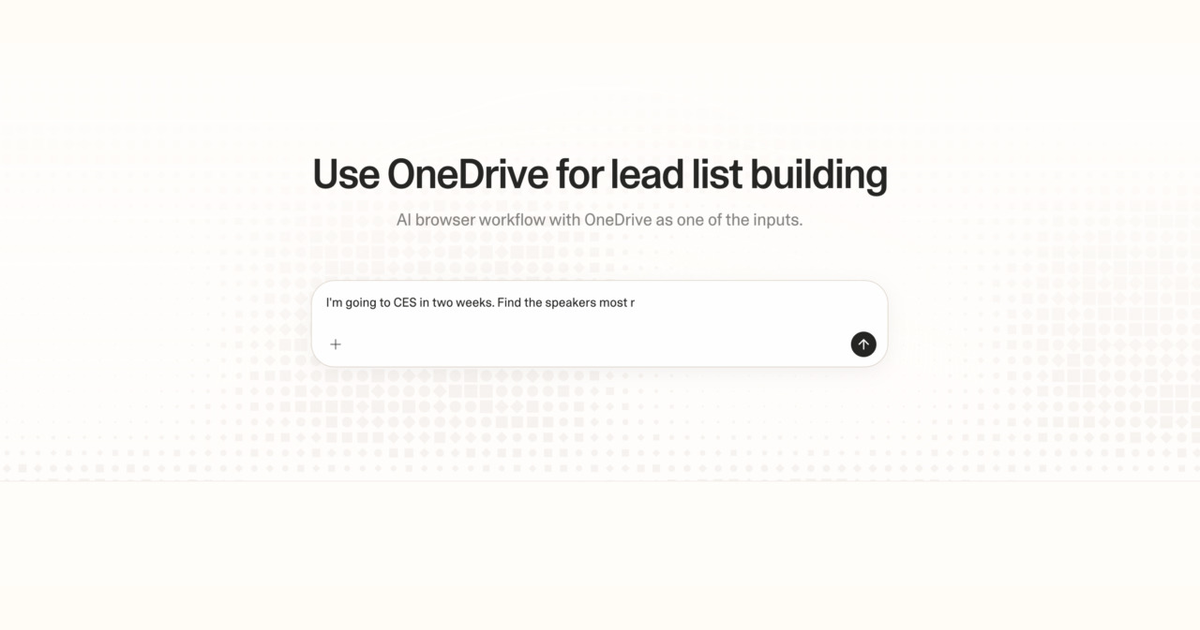 Diagram of Strawberry AI browser workflow using OneDrive for lead list building
