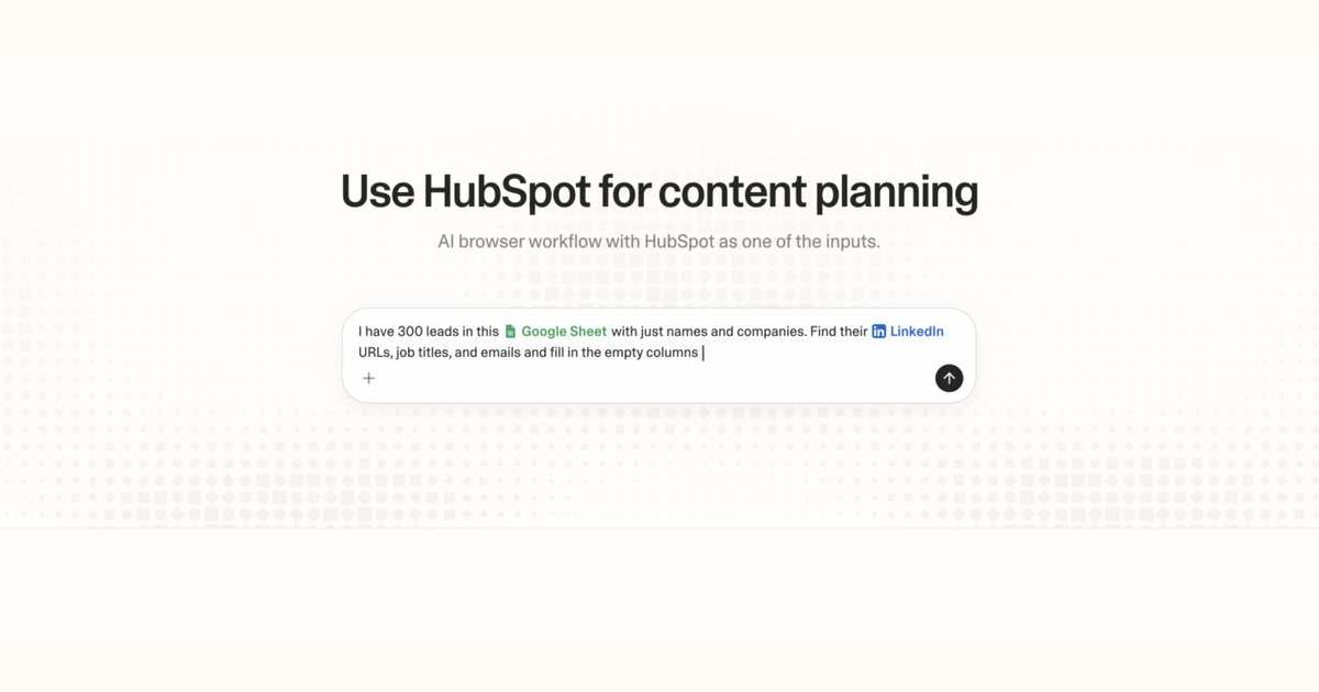 Diagram of Strawberry AI browser workflow using HubSpot for content planning
