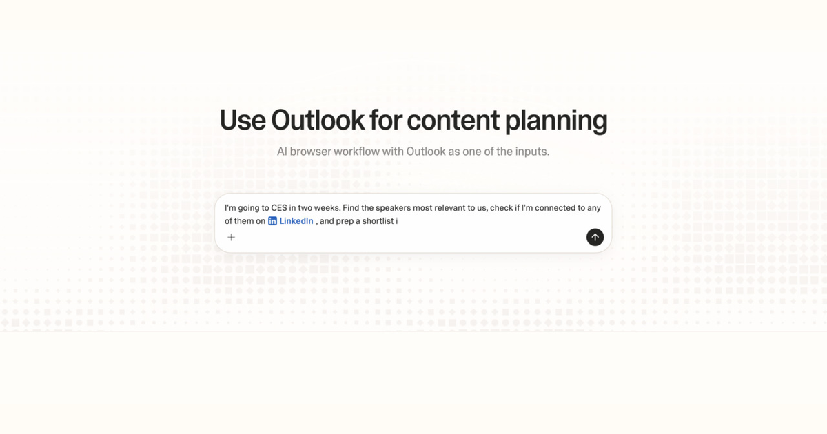 Diagram of Strawberry AI browser workflow using Outlook for content planning
