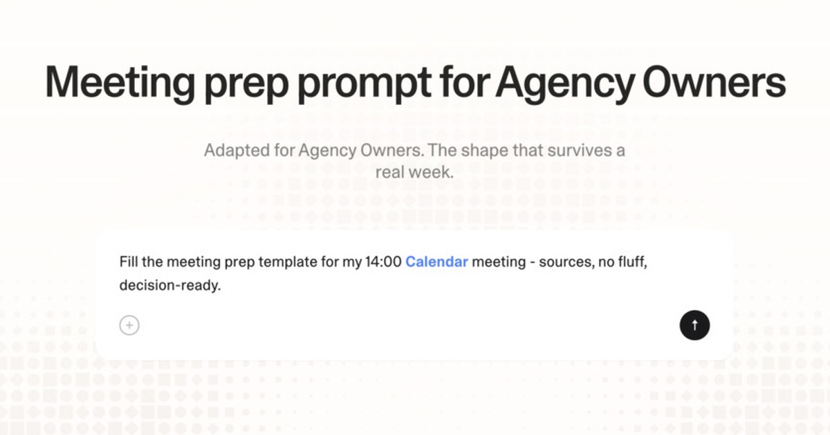 Meeting prep prompt for agency owners