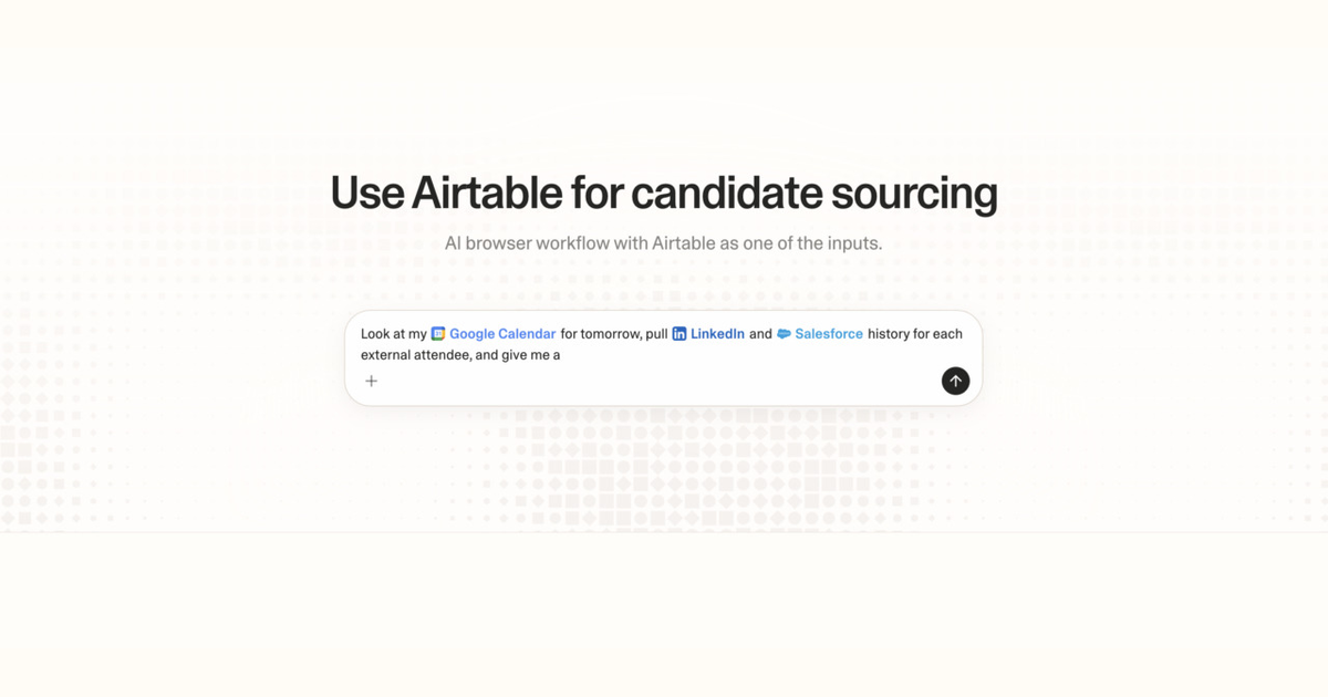 Diagram of Strawberry AI browser workflow using Airtable for candidate sourcing