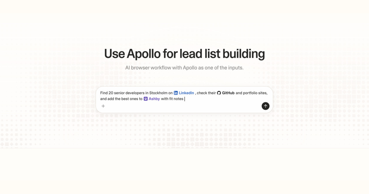 Diagram of Strawberry AI browser workflow using Apollo for lead list building