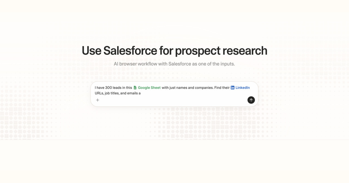 Diagram of Strawberry AI browser workflow using Salesforce for prospect research