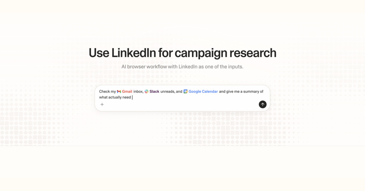 Diagram of Strawberry AI browser workflow using LinkedIn for campaign research