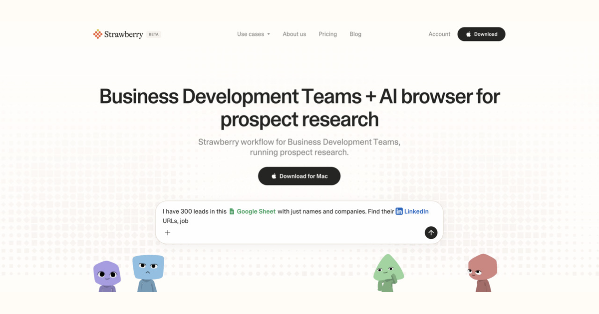 How business development teams use Strawberry for prospect research