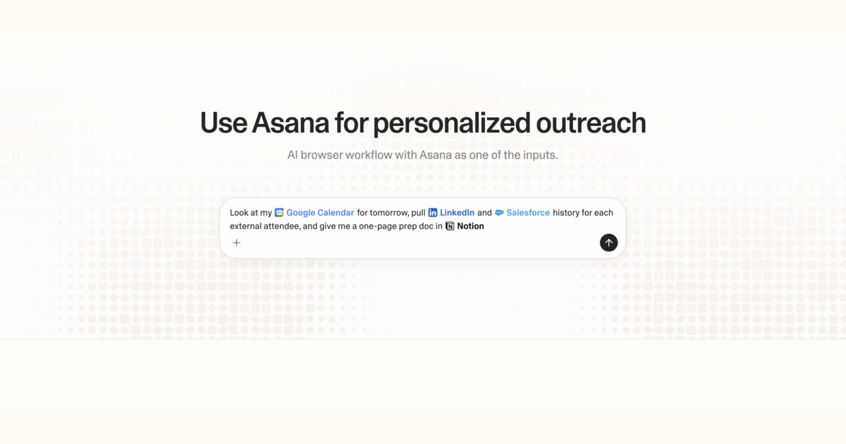 Diagram of Strawberry AI browser workflow using Asana for personalized outreach