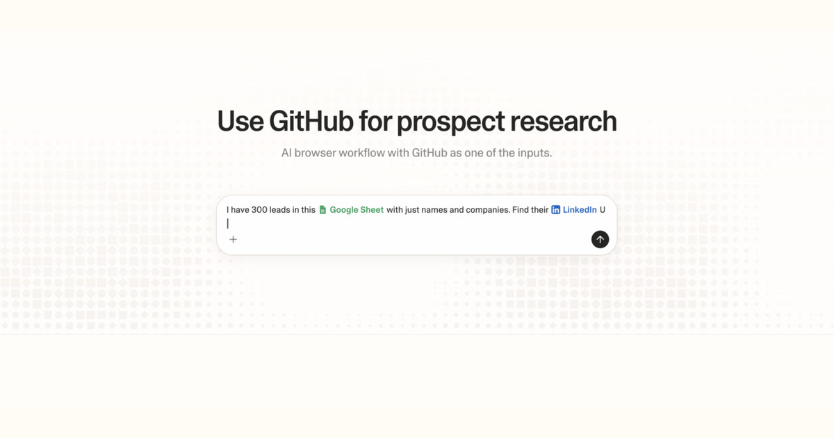Diagram of Strawberry AI browser workflow using GitHub for prospect research