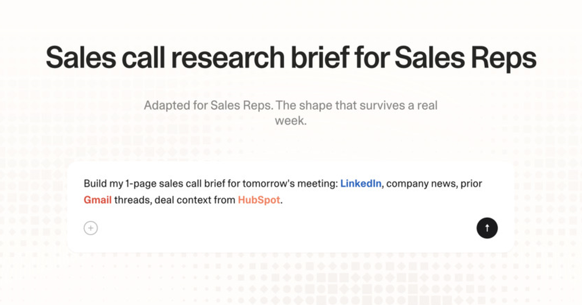 Sales call research brief for sales reps