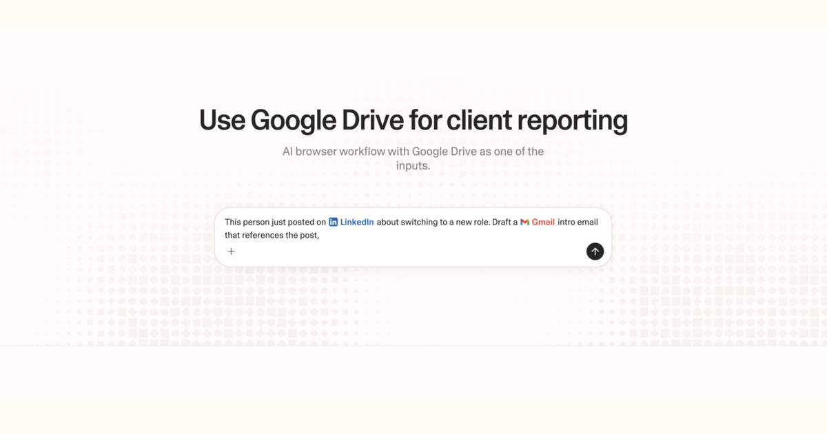 Diagram of Strawberry AI browser workflow using Google Drive for client reporting