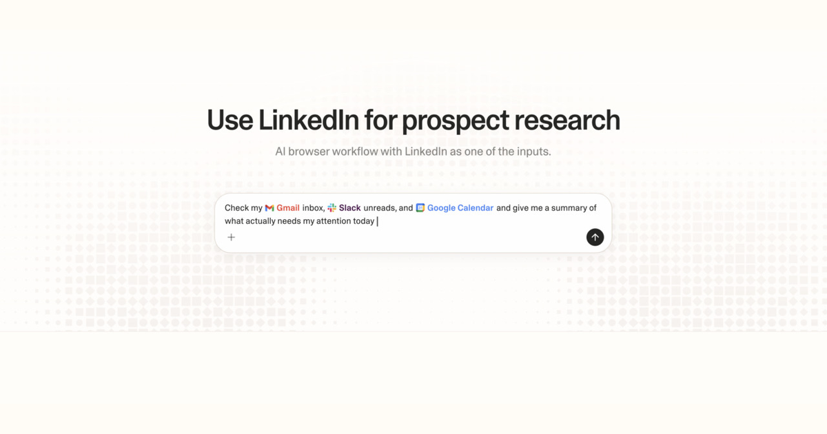 Diagram of Strawberry AI browser workflow using LinkedIn for prospect research