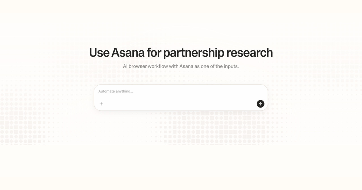 Diagram of Strawberry AI browser workflow using Asana for partnership research
