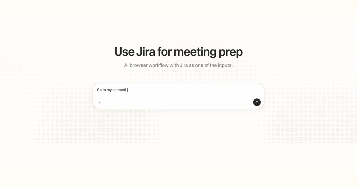 Diagram of Strawberry AI browser workflow using Jira for meeting prep