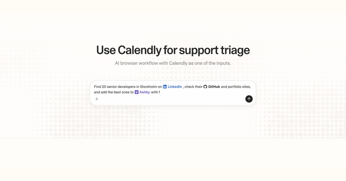 Diagram of Strawberry AI browser workflow using Calendly for support triage