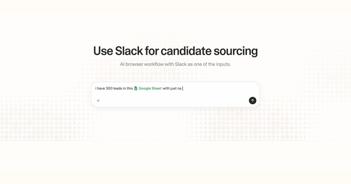 Diagram of Strawberry AI browser workflow using Slack for candidate sourcing
