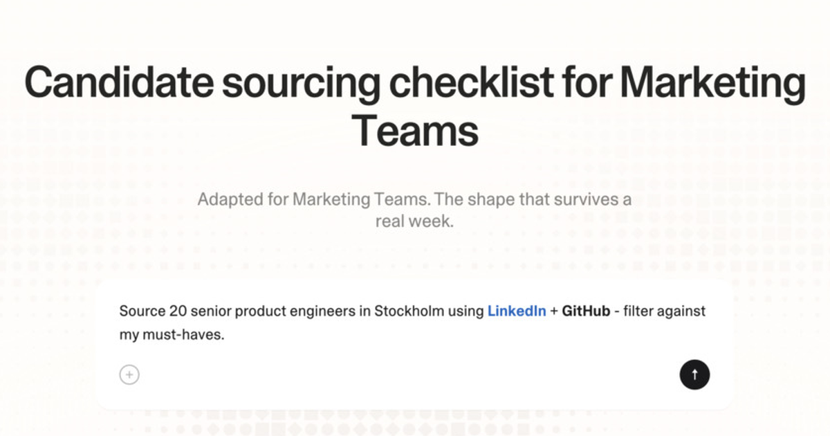 Candidate sourcing checklist for marketing teams