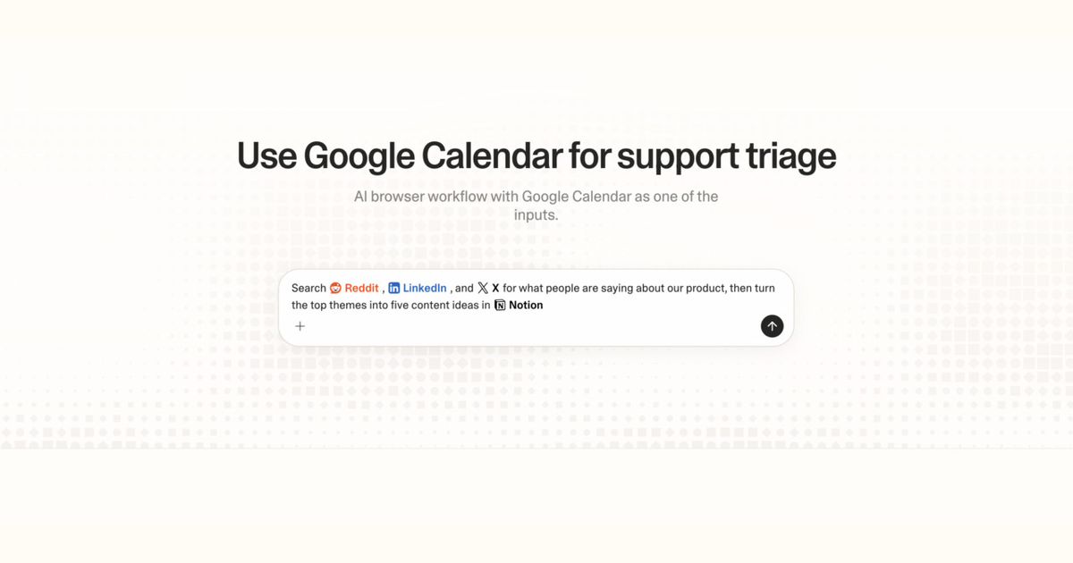 Diagram of Strawberry AI browser workflow using Google Calendar for support triage