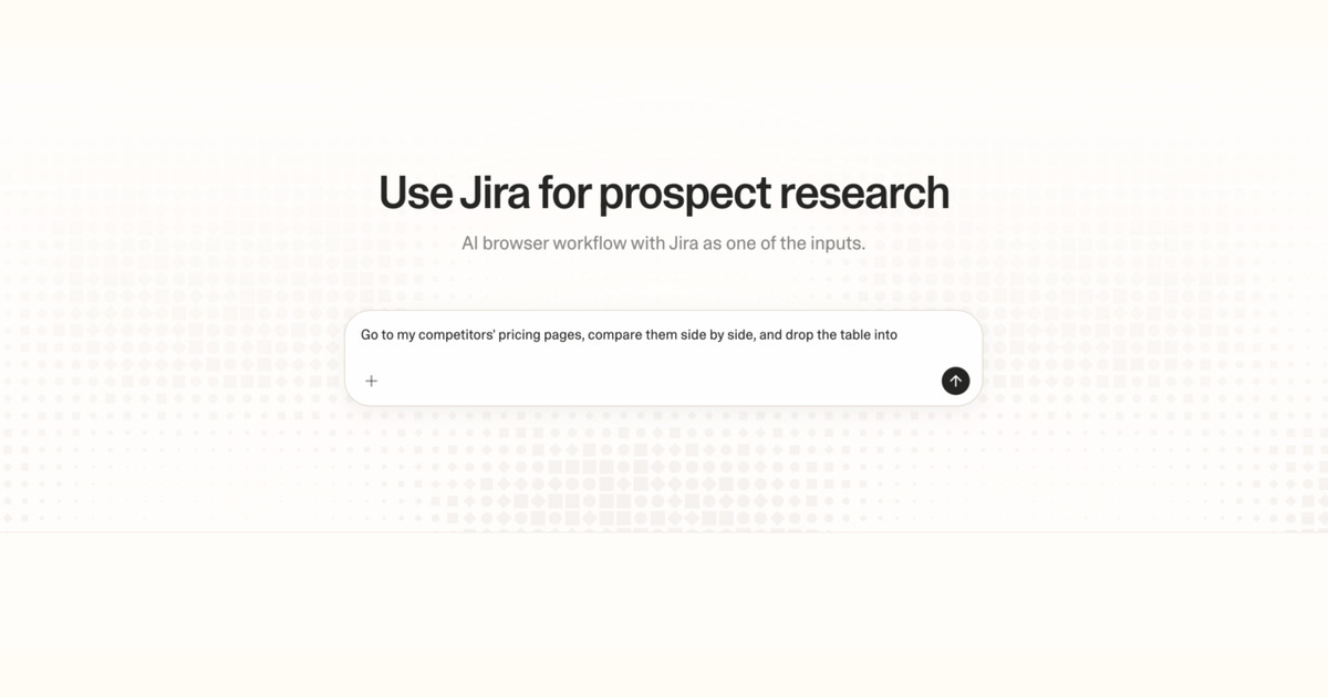 Diagram of Strawberry AI browser workflow using Jira for prospect research