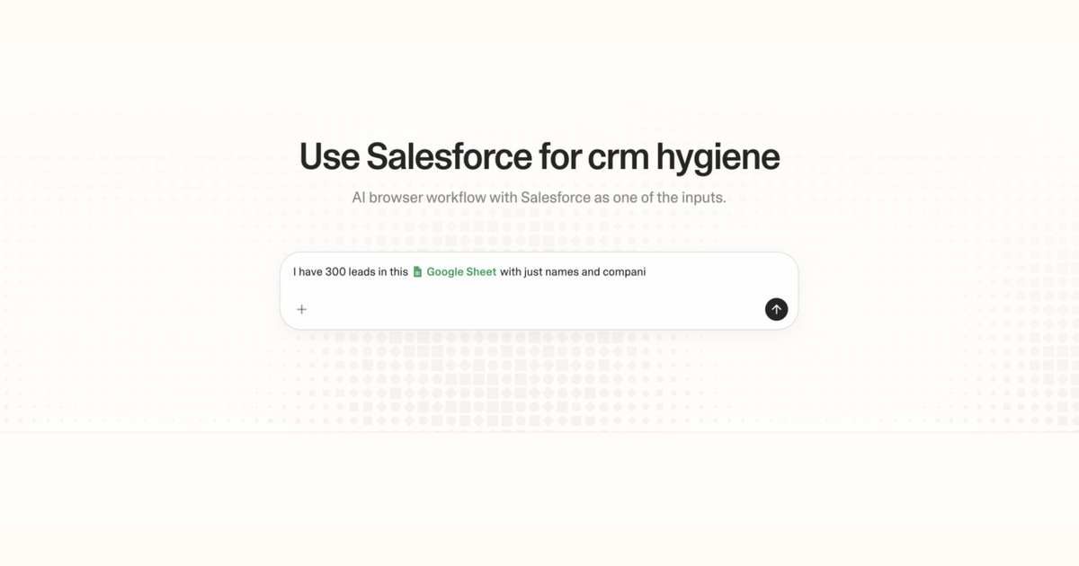 Diagram of Strawberry AI browser workflow using Salesforce for CRM hygiene
