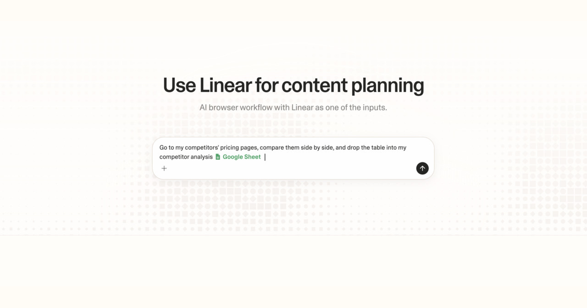 Diagram of Strawberry AI browser workflow using Linear for content planning