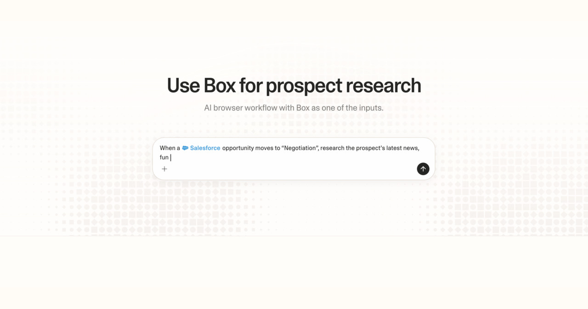 Diagram of Strawberry AI browser workflow using Box for prospect research