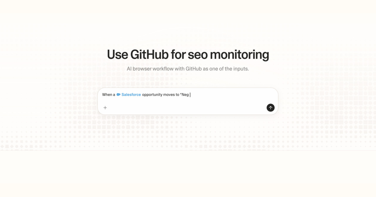Diagram of Strawberry AI browser workflow using GitHub for SEO monitoring