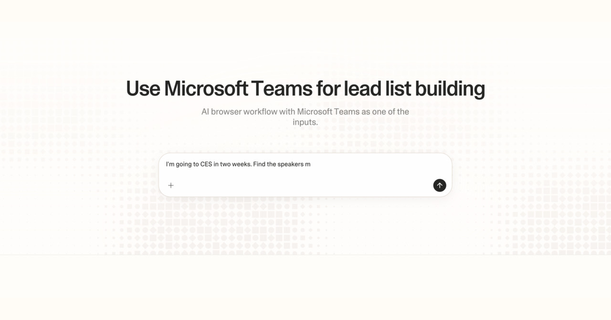 Diagram of Strawberry AI browser workflow using Microsoft Teams for lead list building