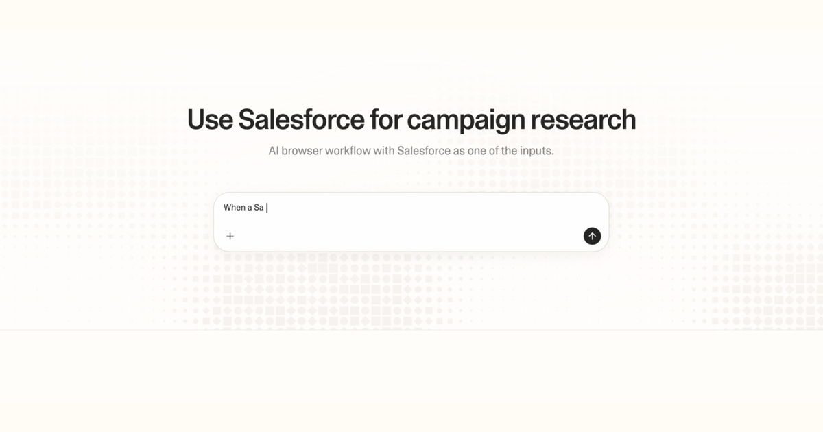 Diagram of Strawberry AI browser workflow using Salesforce for campaign research