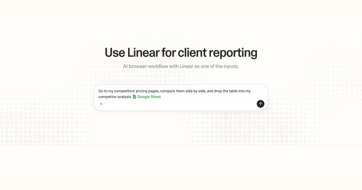 Diagram of Strawberry AI browser workflow using Linear for client reporting