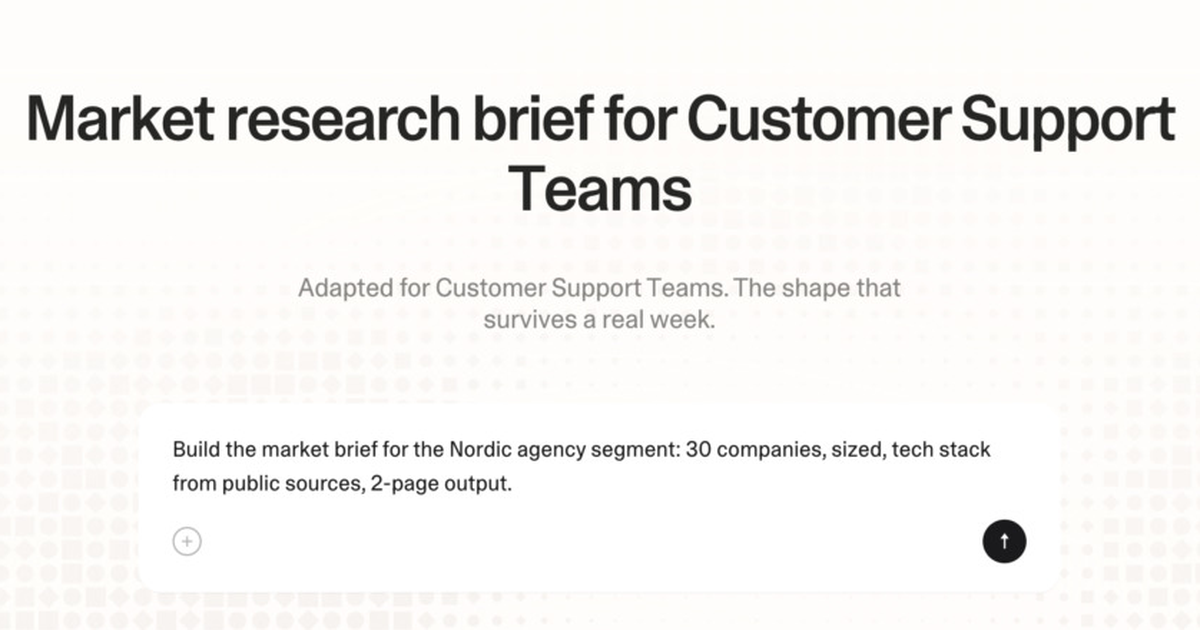 Market research brief for customer support teams