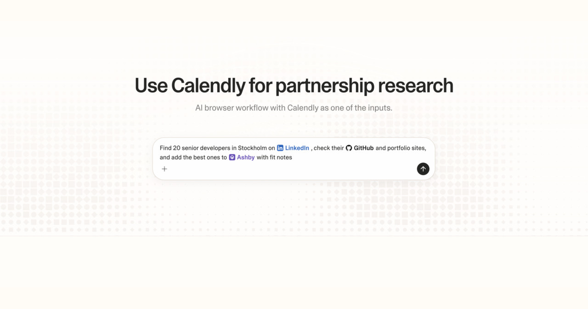 Diagram of Strawberry AI browser workflow using Calendly for partnership research
