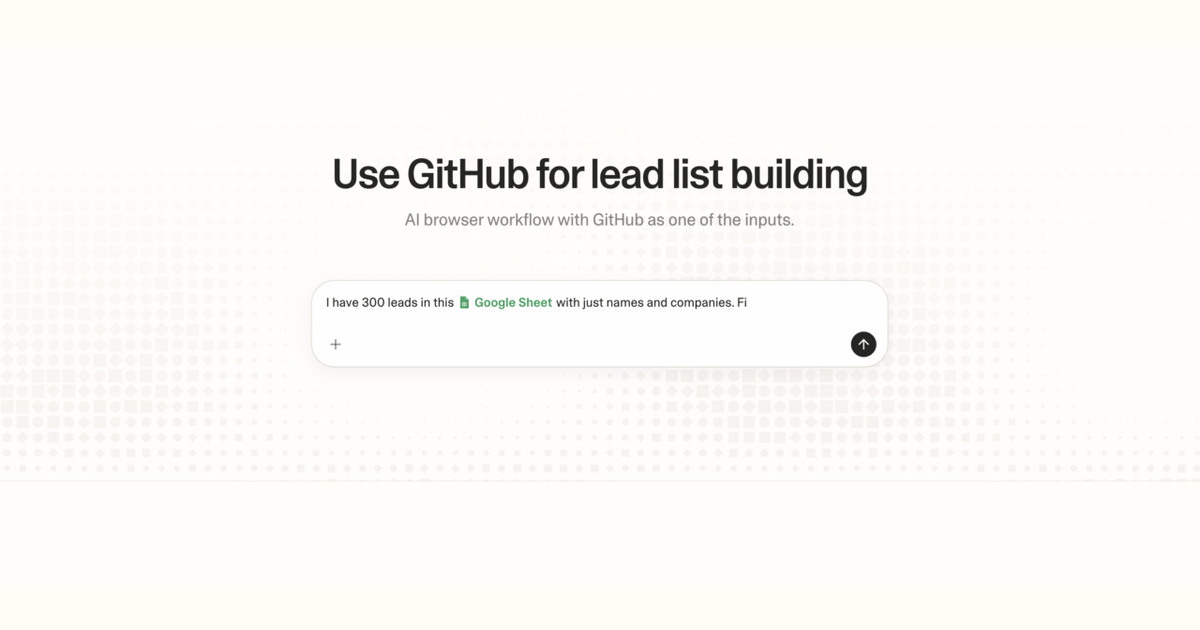 Diagram of Strawberry AI browser workflow using GitHub for lead list building