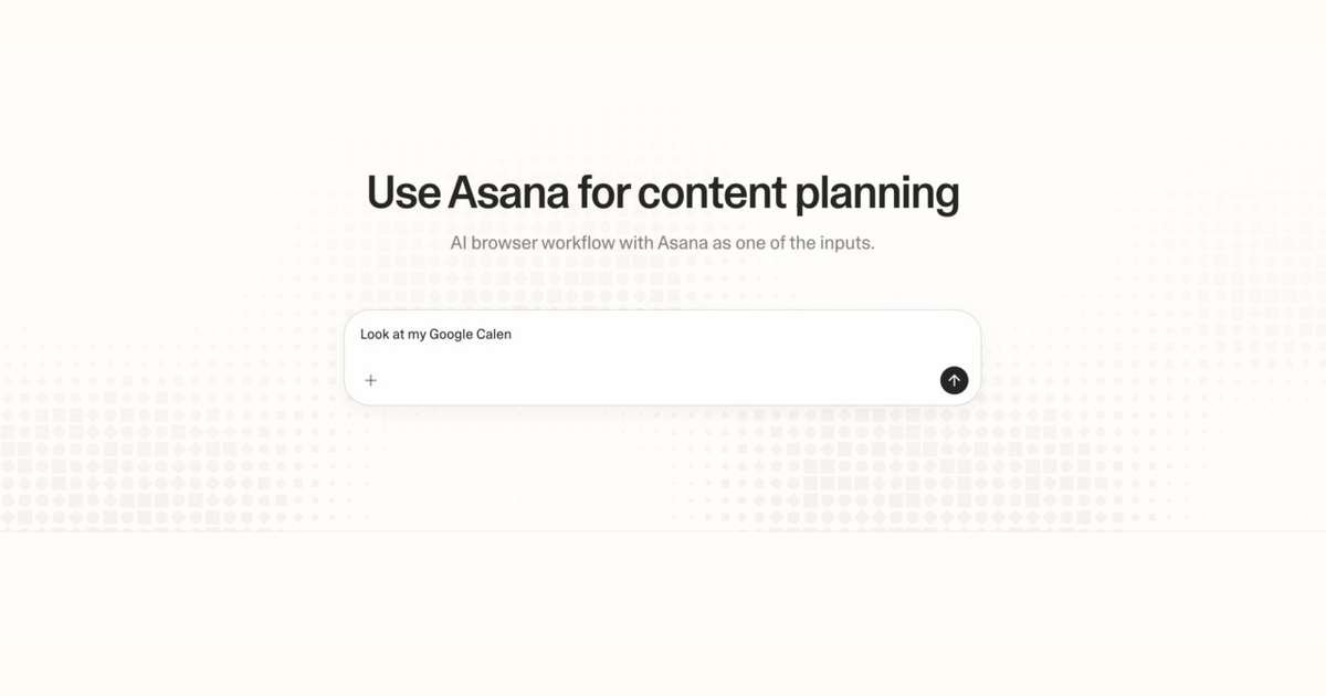 Diagram of Strawberry AI browser workflow using Asana for content planning