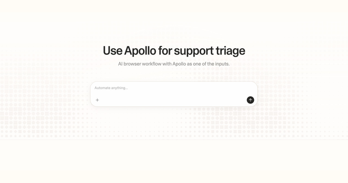 Diagram of Strawberry AI browser workflow using Apollo for support triage