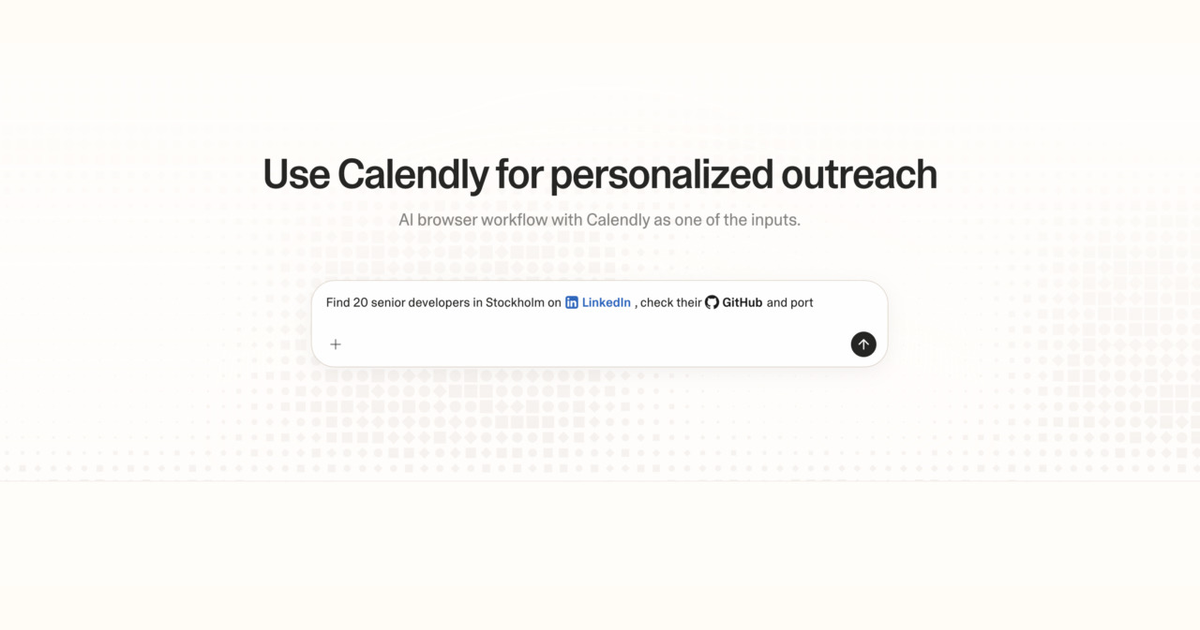 Diagram of Strawberry AI browser workflow using Calendly for personalized outreach