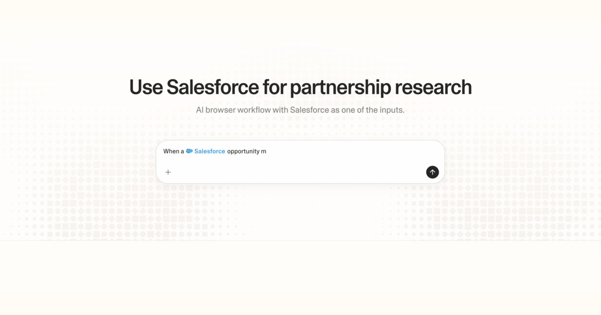 Diagram of Strawberry AI browser workflow using Salesforce for partnership research